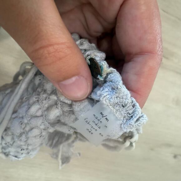 Free People One Adella Lace Crochet Bralette Stone Grey Size Medium - Picture 4 of 4